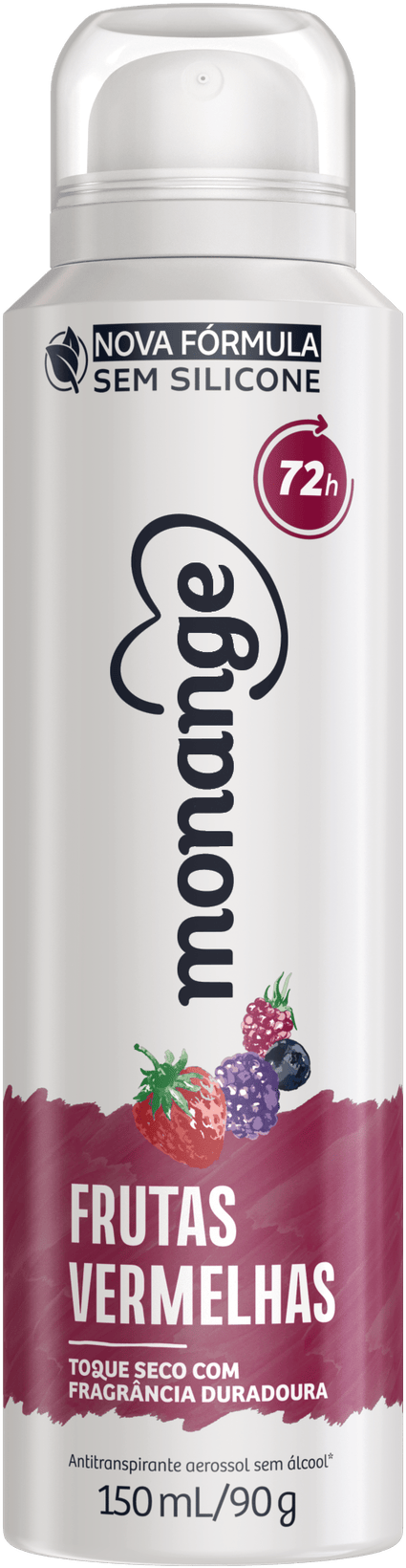 Desodorante Frutas Vermelhas Aerossol Antitranspirante Monange Feminino 150Ml