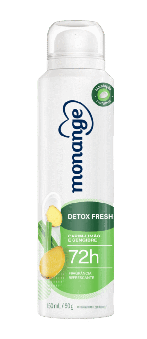 Desodorante Detox Fresh Aerossol Antitranspirante Monange Feminino 150 mL/90 g