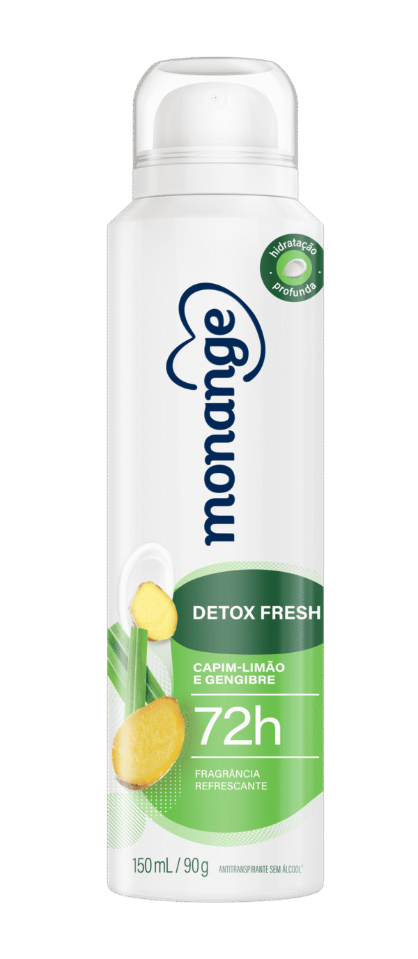 Desodorante Detox Fresh Aerossol Antitranspirante Monange Feminino 150 mL/90 g