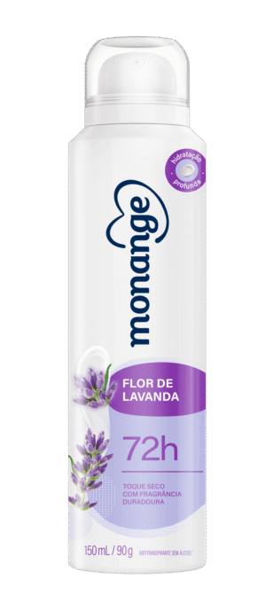 Desodorante Flor de Lavanda Aerossol Antitranspirante Monange Feminino 150 mL/90 g