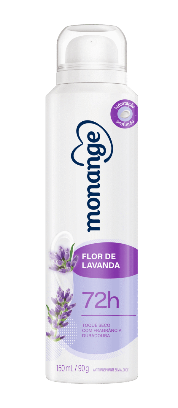 Desodorante Flor de Lavanda Aerossol Antitranspirante Monange Feminino 150 mL/90 g