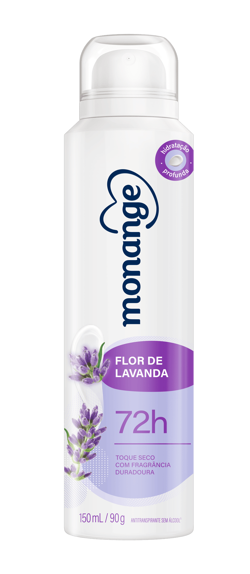 Desodorante Flor de Lavanda Aerossol Antitranspirante Monange Feminino 150 mL/90 g