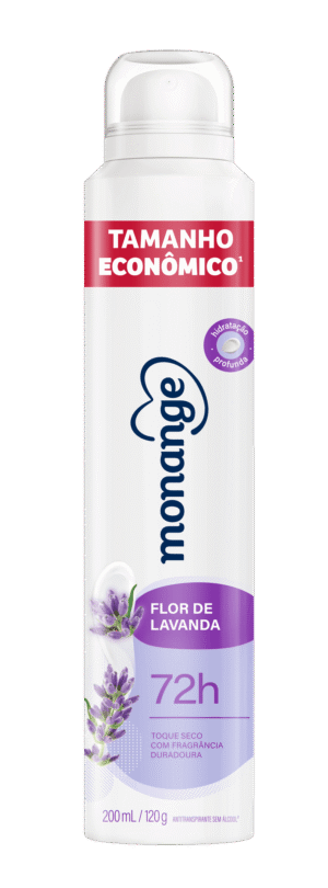 Desodorante Flor de Lavanda Aerossol Antitranspirante Monange Feminino 200 mL/120 g