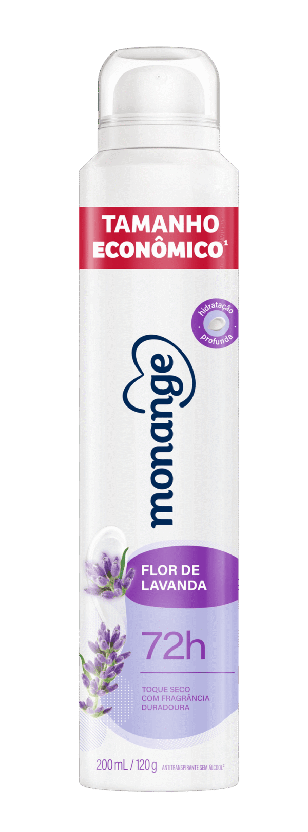 Desodorante Flor de Lavanda Aerossol Antitranspirante Monange Feminino 200 mL/120 g