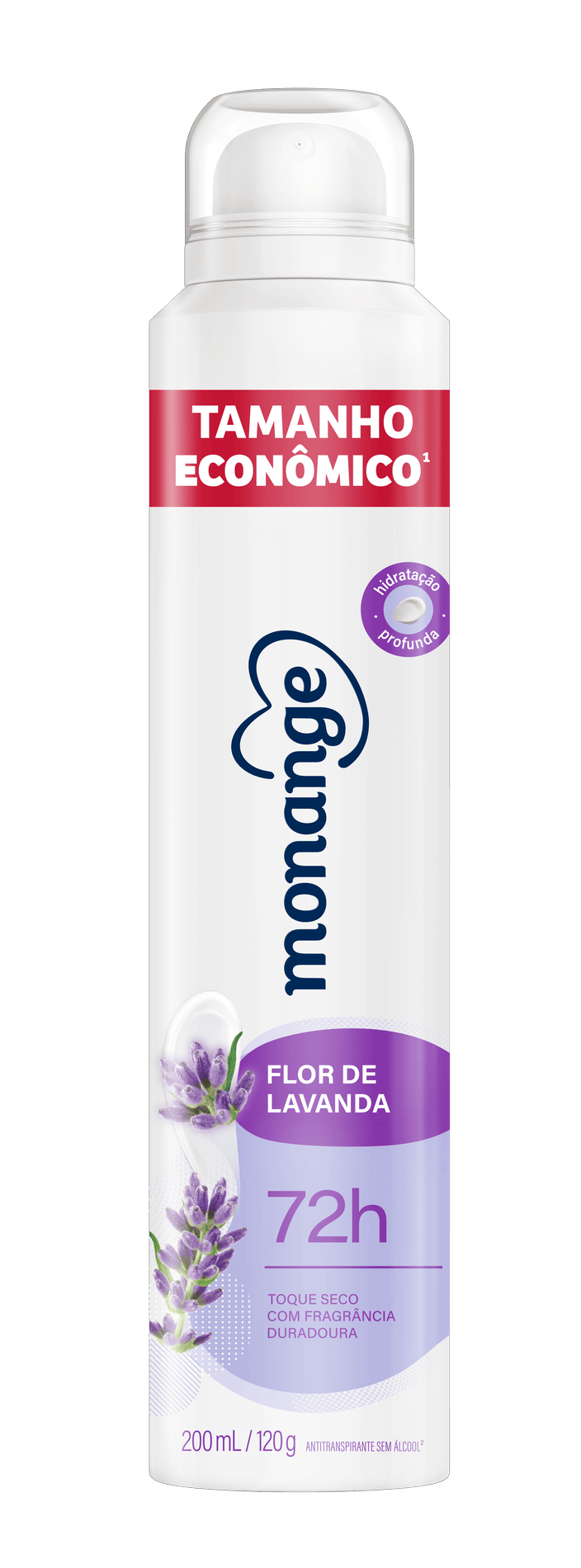 Desodorante Flor de Lavanda Aerossol Antitranspirante Monange Feminino 200 mL/120 g