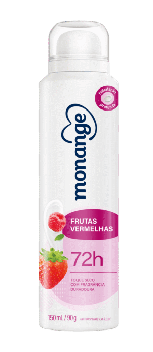 Desodorante Frutas Vermelhas Aerossol Antitranspirante Monange Feminino  150 mL/90 g