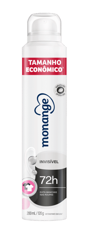 Desodorante Invisível Aerossol Antitranspirante Monange Feminino 200 mL/120 g