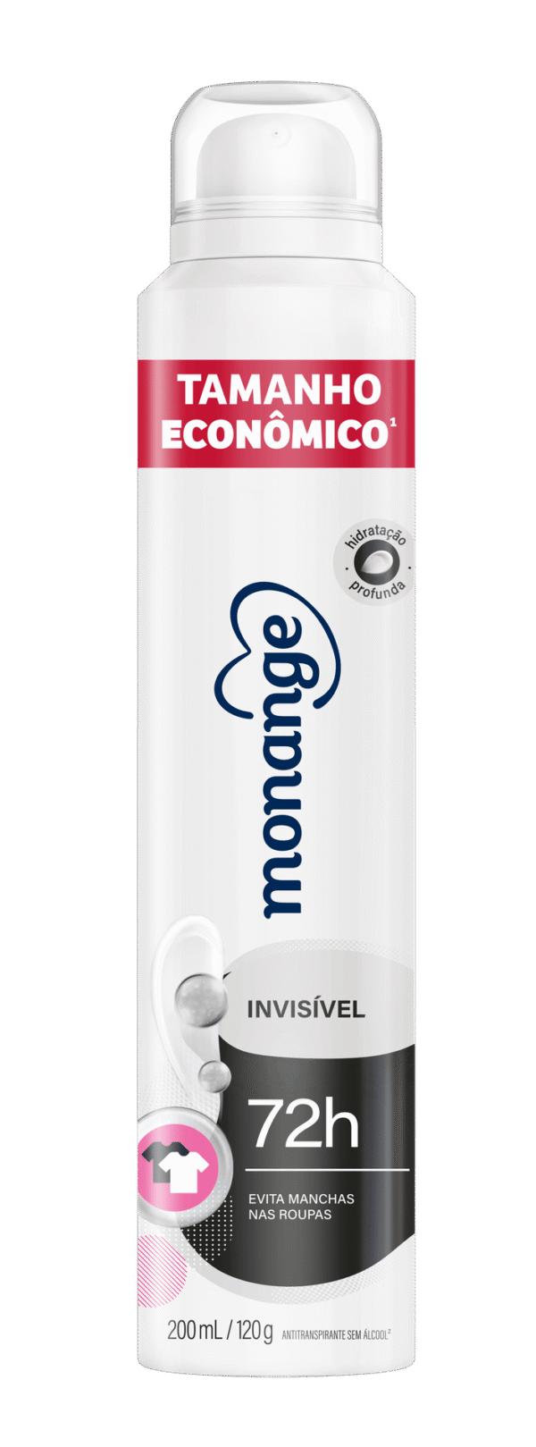 Desodorante Invisível Aerossol Antitranspirante Monange Feminino 200 mL/120 g