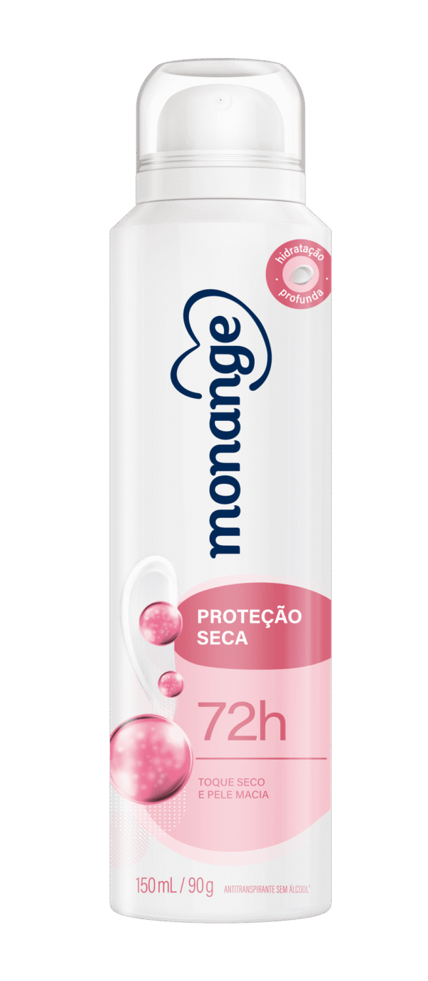 Desodorante Proteção Seca Aerossol Antitranspirante Monange Feminino 150 mL/90 g