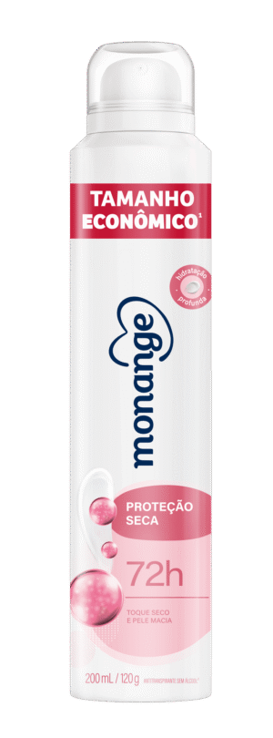 Desodorante Proteção Seca Aerossol Antitranspirante Monange Feminino 200 mL/120 g