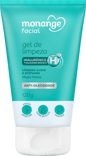 Gel de Limpeza Monange Facial  Anti-oleosidade com Ácido Hialurônico e Salgueiro Branco 120 g