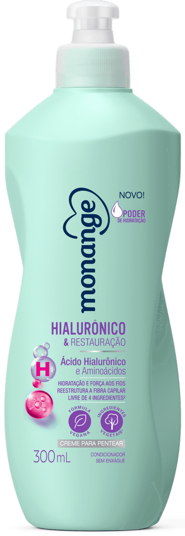 Creme para Pentear Monange Hialurônico & Restauração 300ml