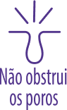 Não obstrui os poros