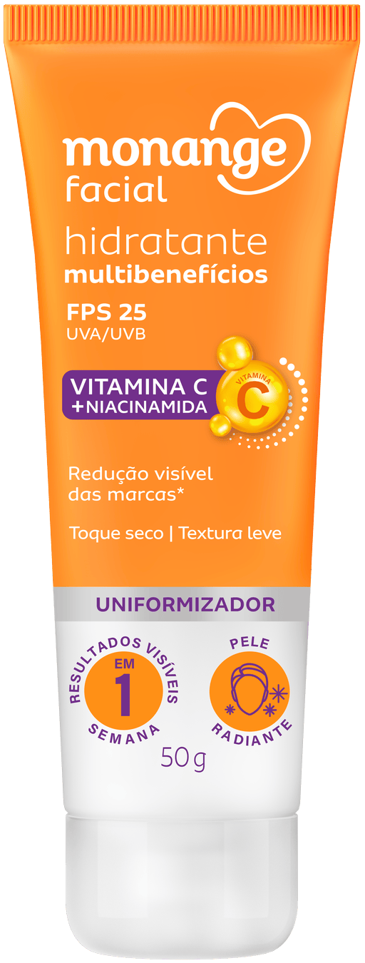 Hidratante Monange Facial Multibenefícios FPS 25 com Vitamina C e Niacinamida 50g
